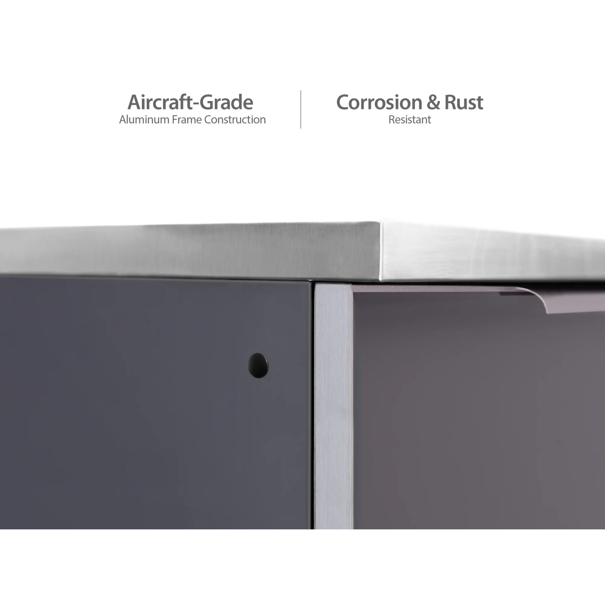 Newage Products Outdoor Kitchen 4 Piece Cabinet Set in Slate Gray with Countertops